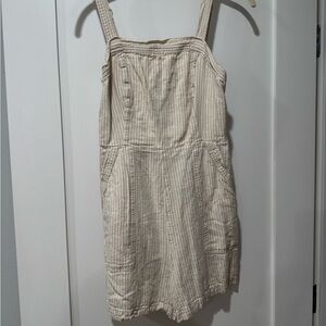 Old Navy Beige and White Striped Romper